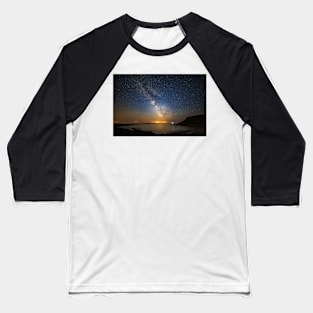 Port Eynon Bay and the Milky Way, Gower Baseball T-Shirt